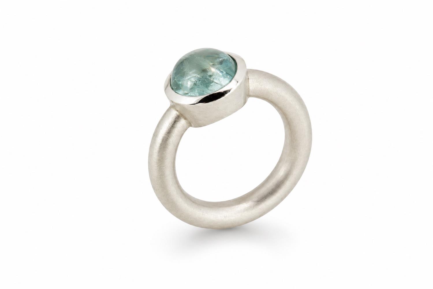 Ring Aquamarin 925 Silber matt -  - 426dare04-2