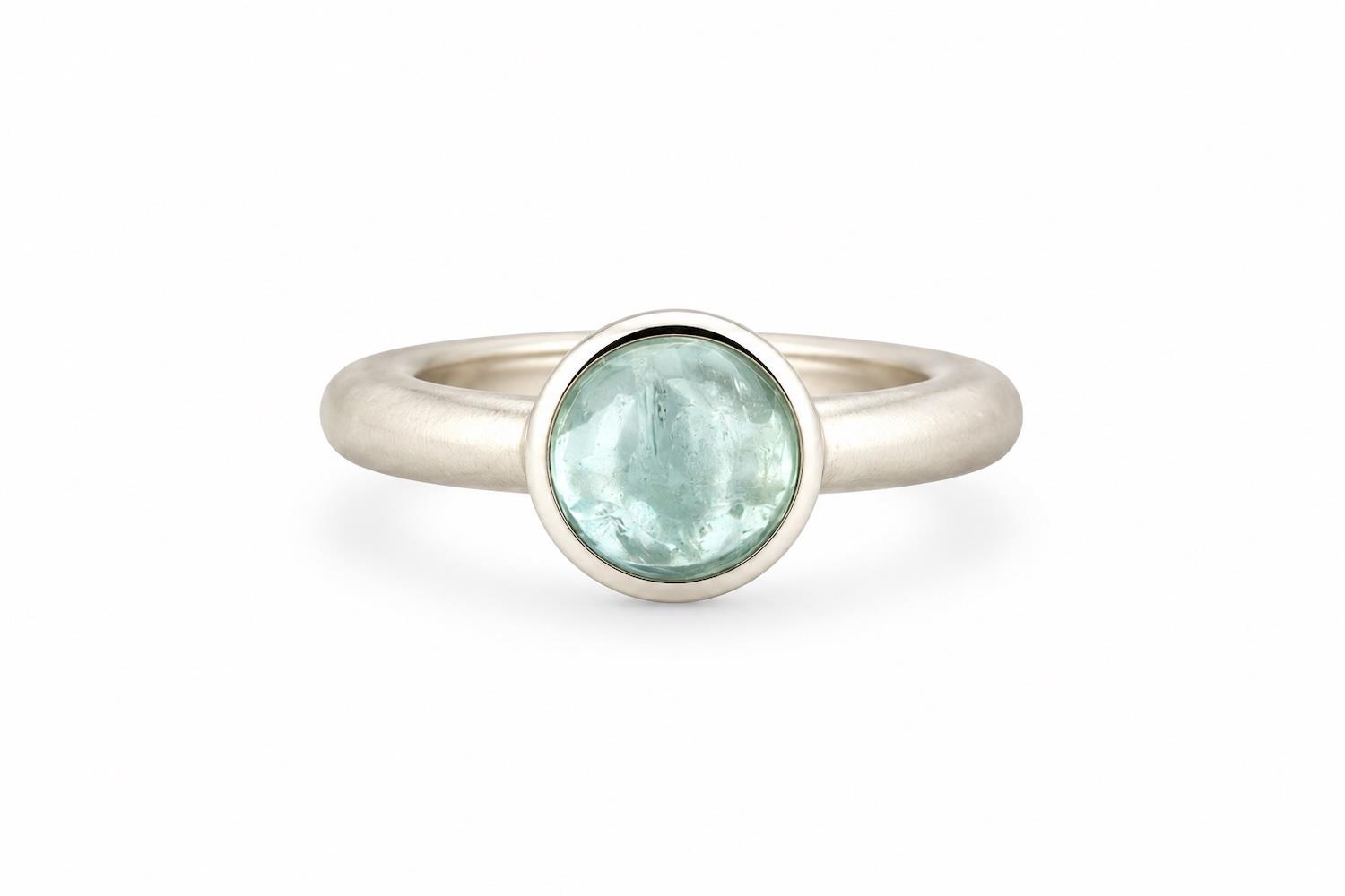 Ring Aquamarin 925 Silber matt - - 426dare04-2
