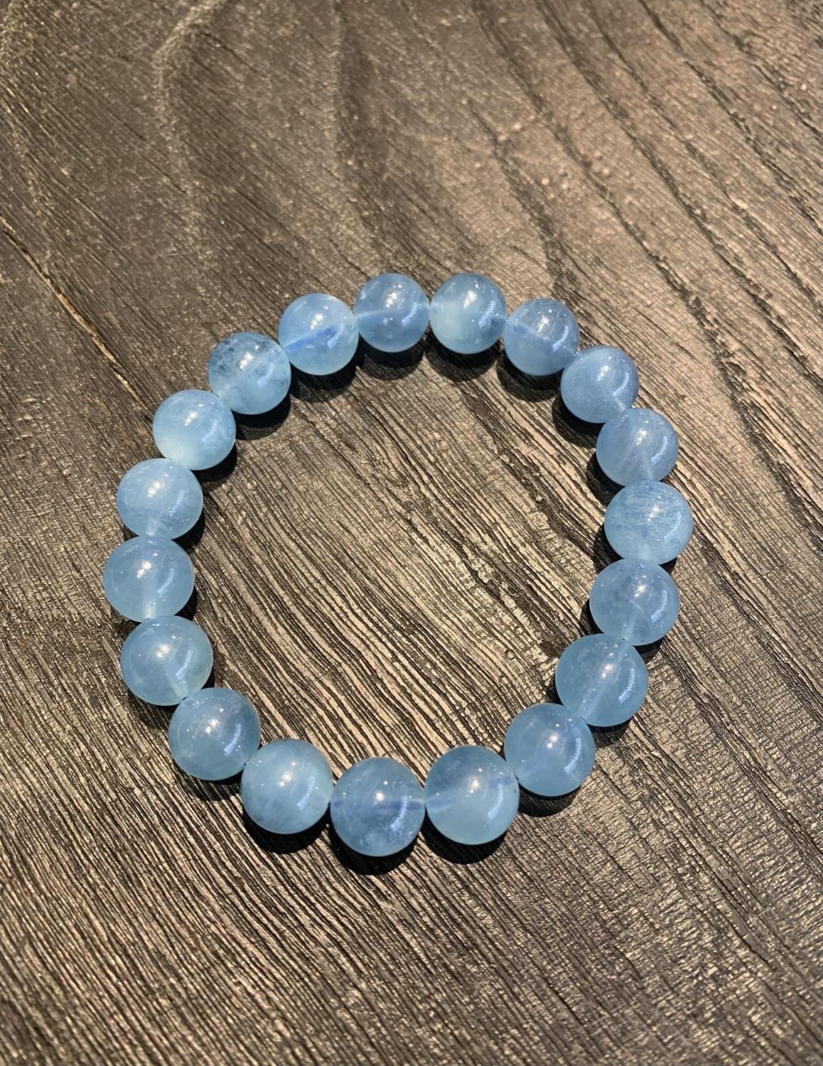 Armband Aquamarin Kugeln 11mm - GalerieVoigt - 525stei02-1