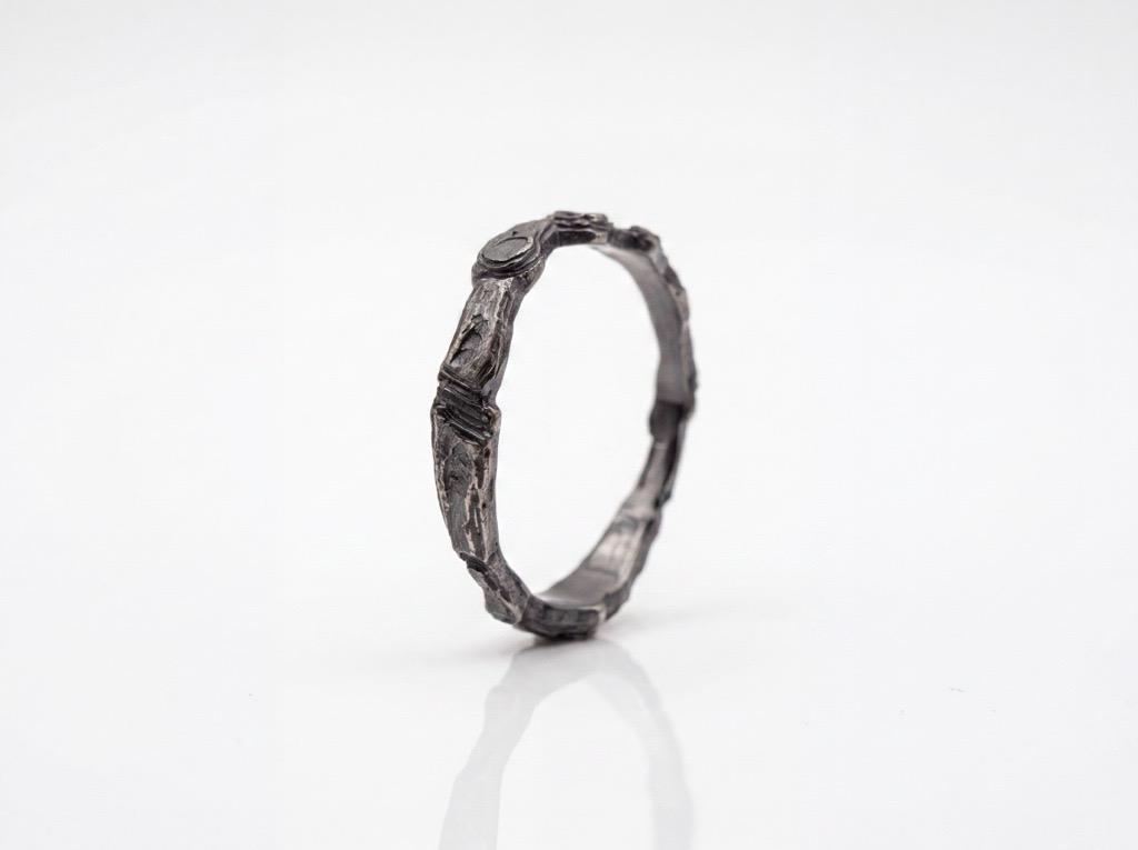 Ring Black Forest Silber schwarz rhodiniert small - Noen - 92200RHB