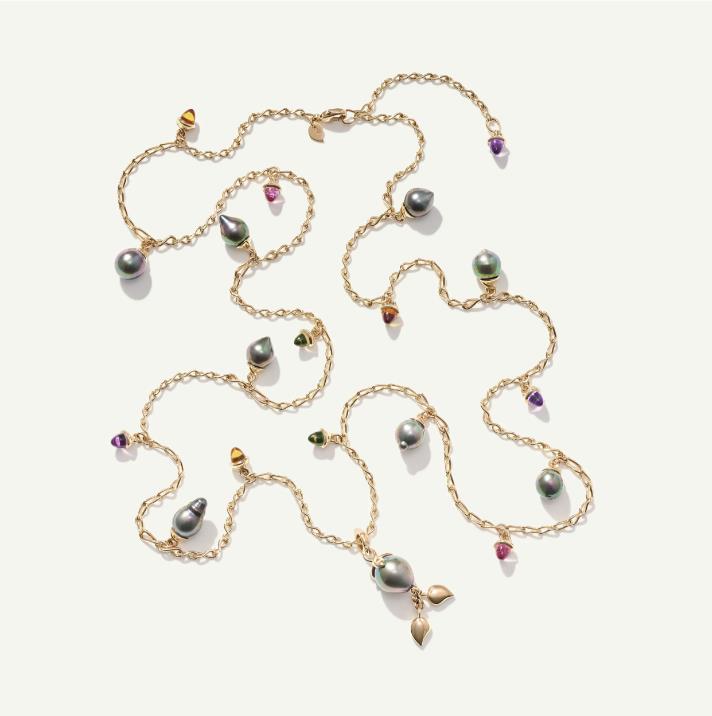 Halsschmuck 18K Roségold Edelsteine Tahitiperlen - Tamara Comolli - N-GRP-Tah-9-Che-rg