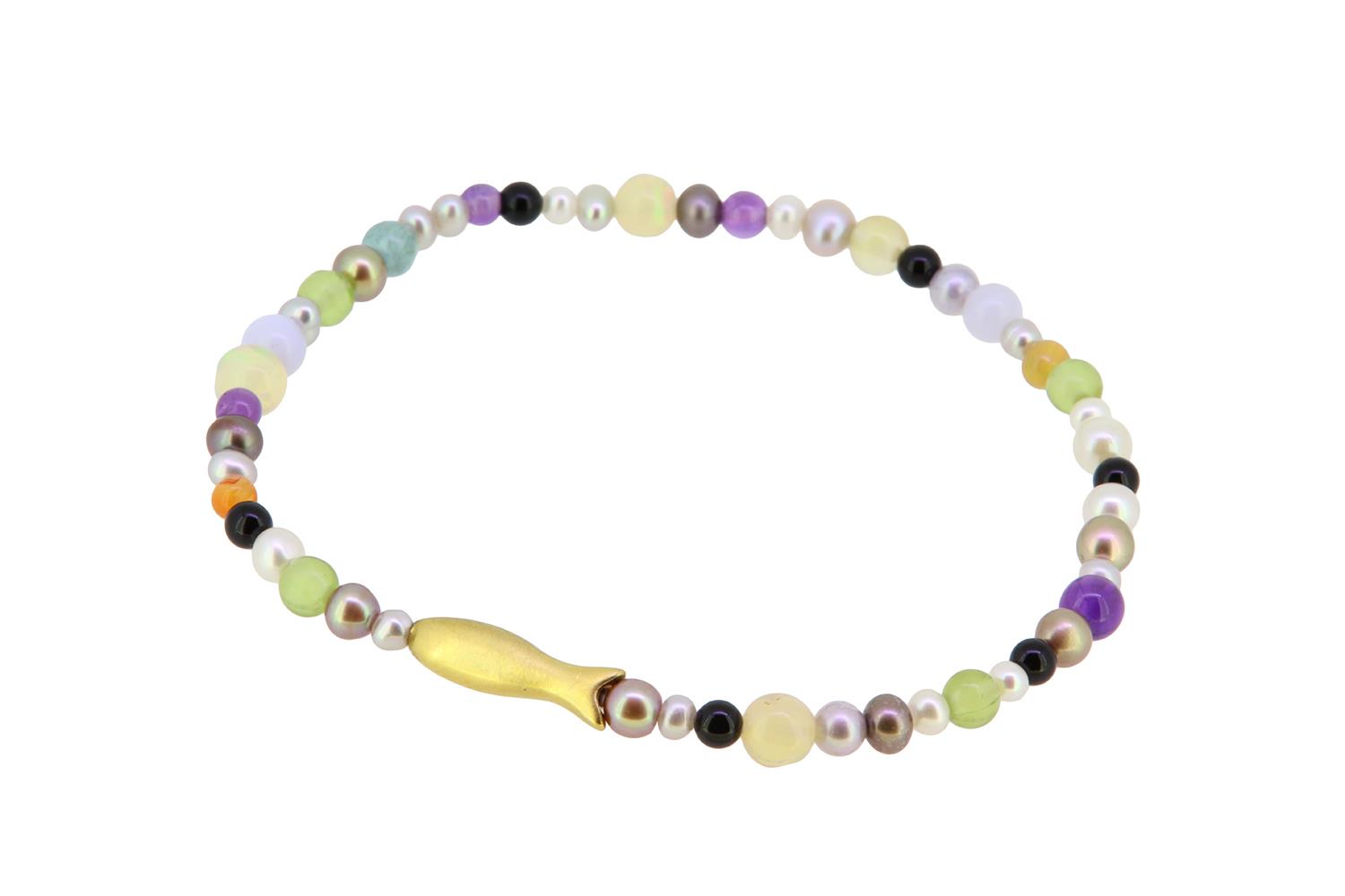 Armband Pastell Minifisch 925 Silber goldplattiert - Sabine Scheuble - SS26nr1
