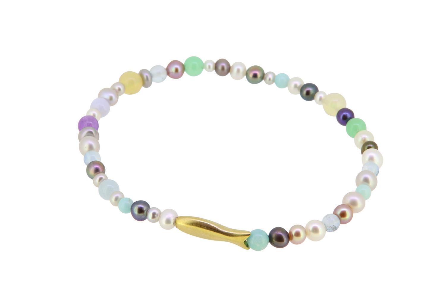 Armband Pastell Minifisch 925 Silber goldplattiert - Sabine Scheuble - SS26nr2