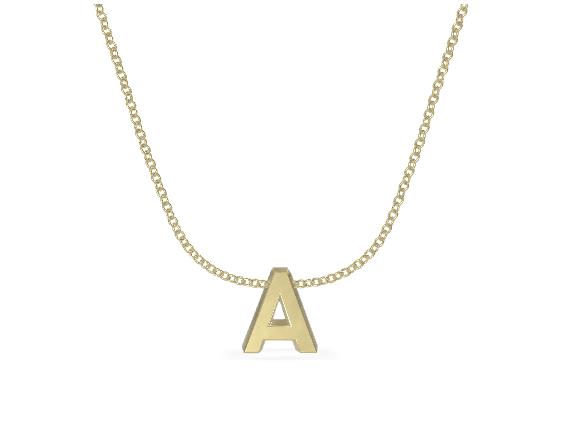Kette Signature Buchstabe A 18K Gelbgold poliert - Minitials - 1-SG-yg-A