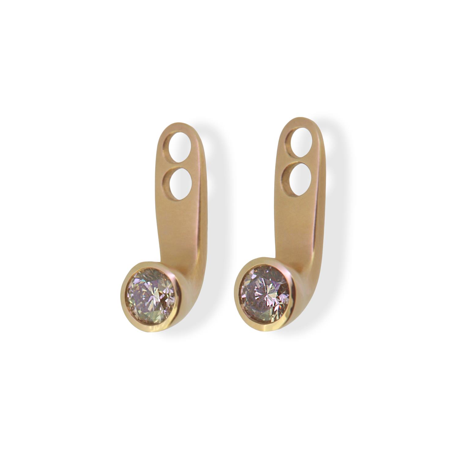 Ohrschmuck 18K Roségold 0,5ct Brillant Cognac - Angela Hübel - 5057rg