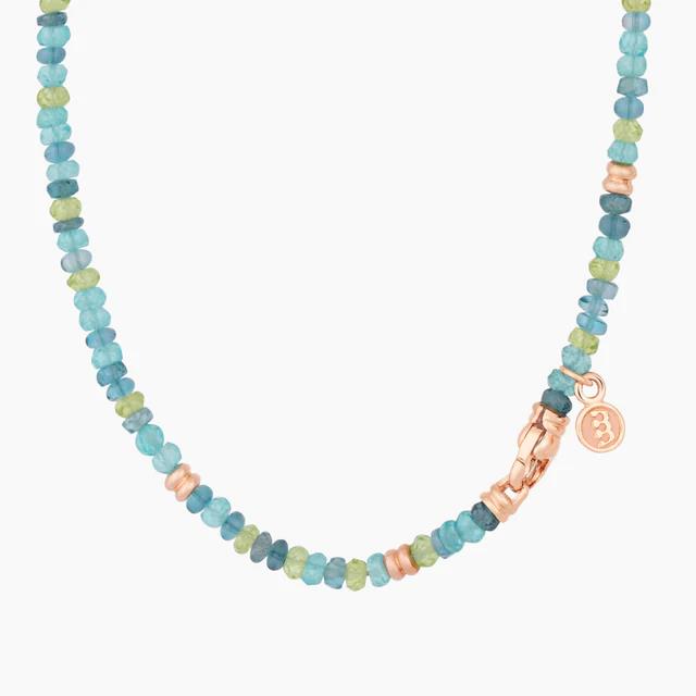 Edelsteinkette Mix Blau 18K Roségold - Bron - 8CR4417BLUE