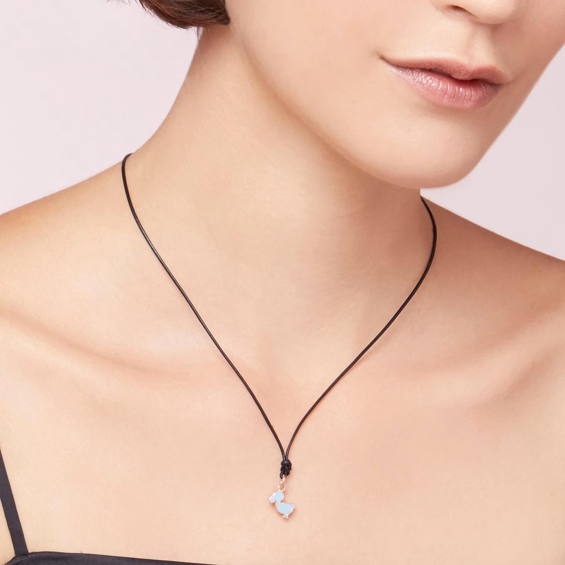 Anhänger Dodo Junior 9K Roségold Emaille hellblau - Dodo - DMB5002JUNISEAZ9R