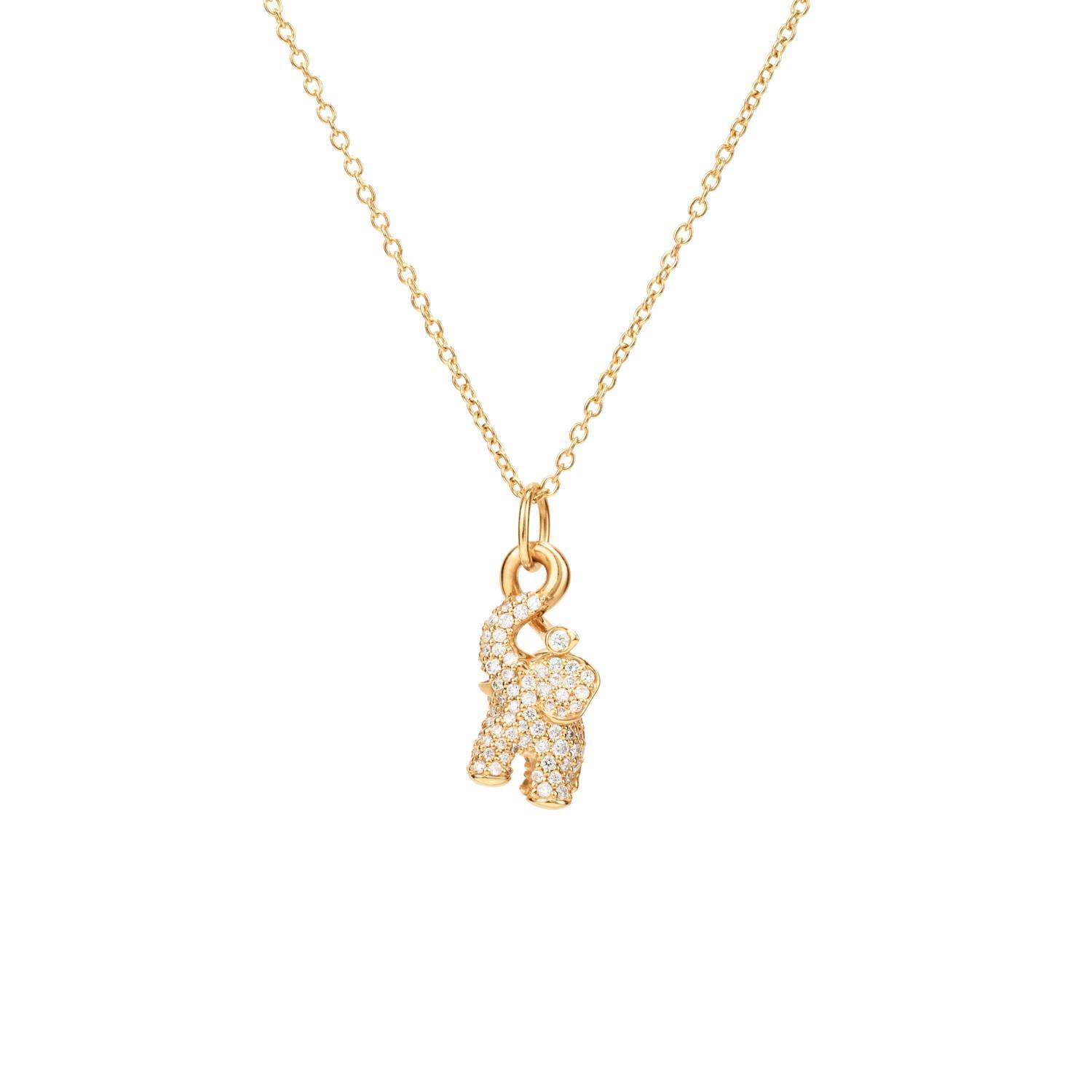 Elefantanhänger 18K Gelbgold 145 Diamanten - Ole Lynggaard - A2833-411