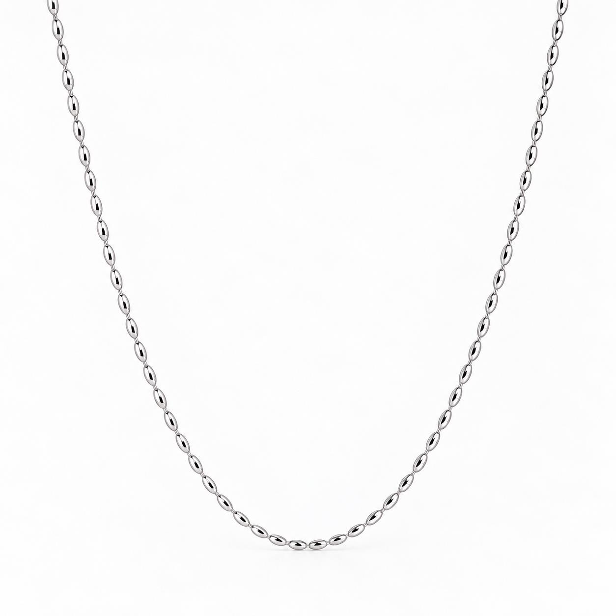 Collier Oliven-Kette 925 Silber - Individuelle Marken - 132923