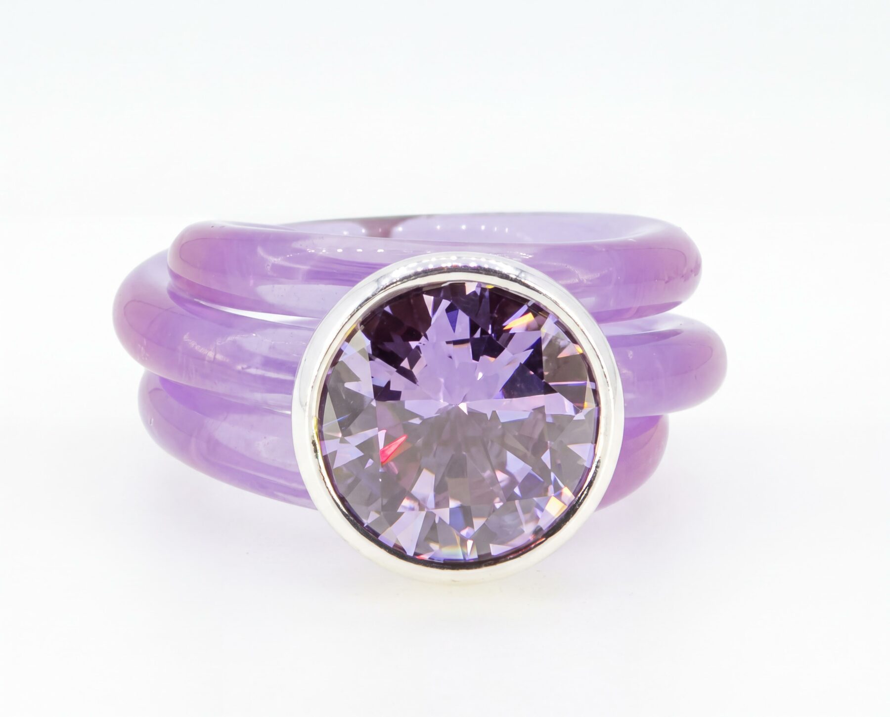Ring Dakini mittel 925 Silber Zirkonia Lavendel - Monika Seitter - 426seit10-2