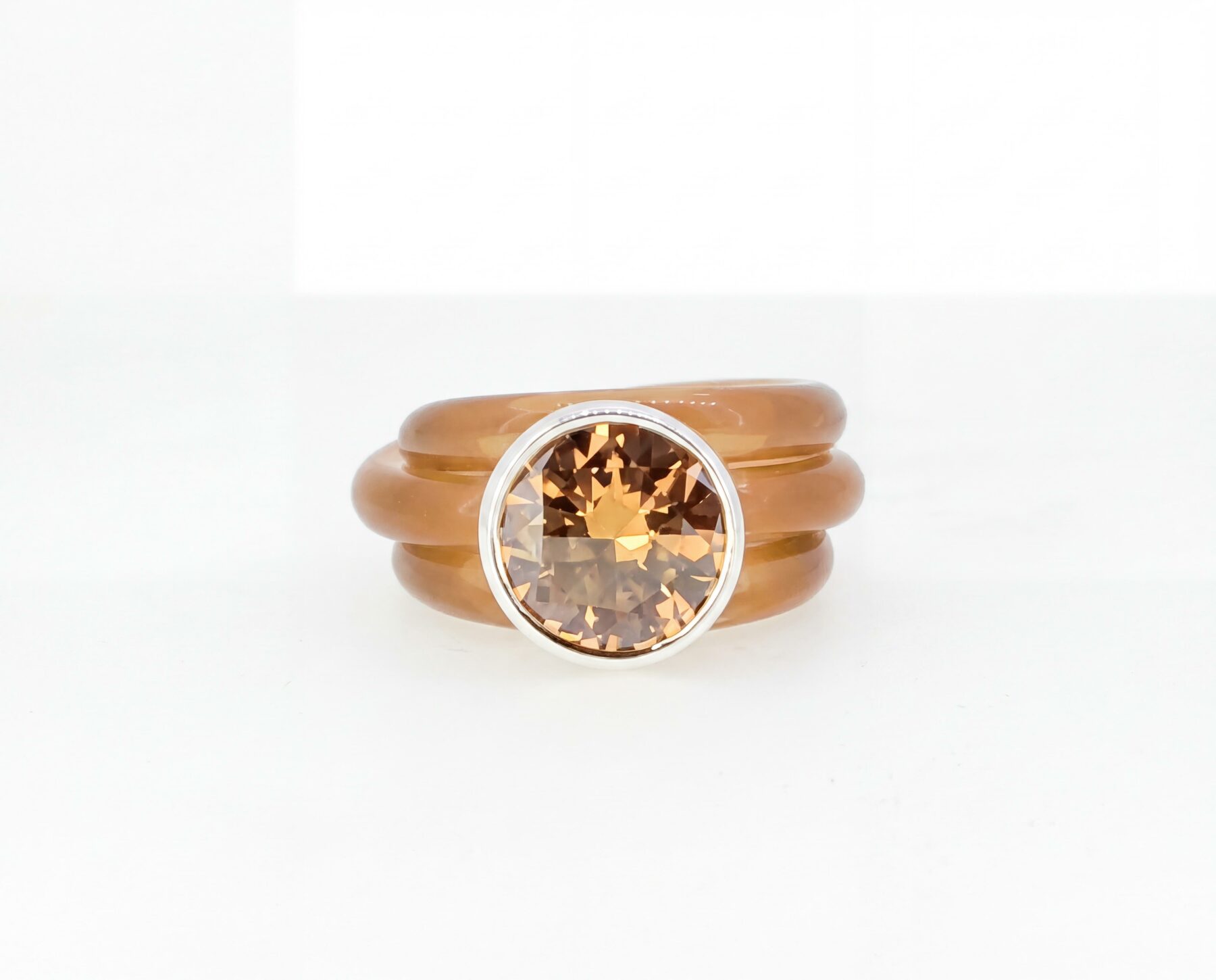 Ring Dakini mittel 925 Silber Zirkonia Champagner - Monika Seitter - 426seit10-3